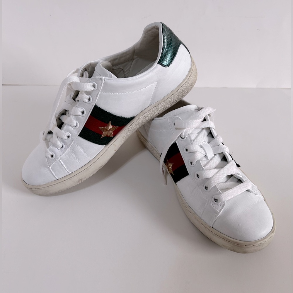 Repainted Women’s Gucci Ace Sneakers Pineapple & ladybug Design - 36 (US size 6)